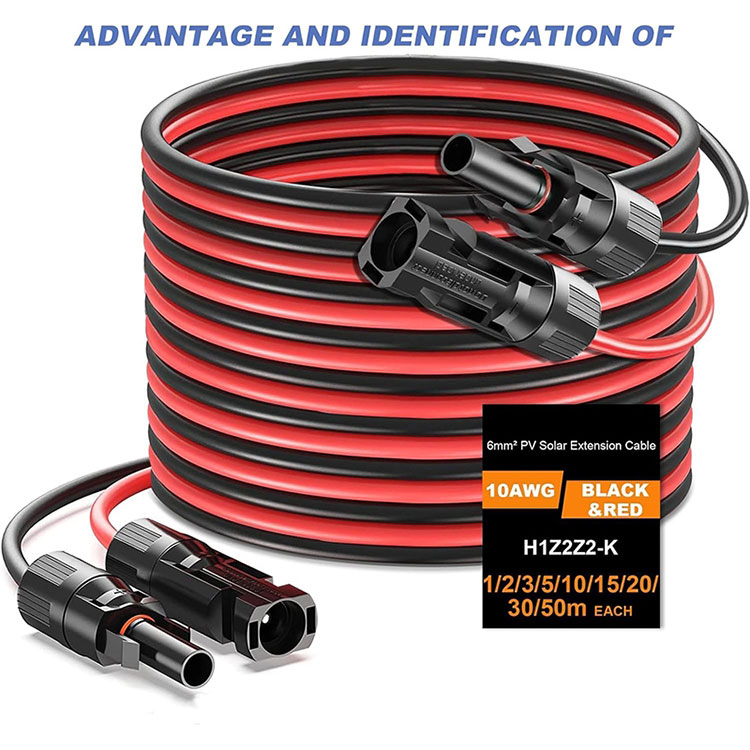 2x50 Feet Solar Panel Extension Cable 10AWG Solar Panel Kawat