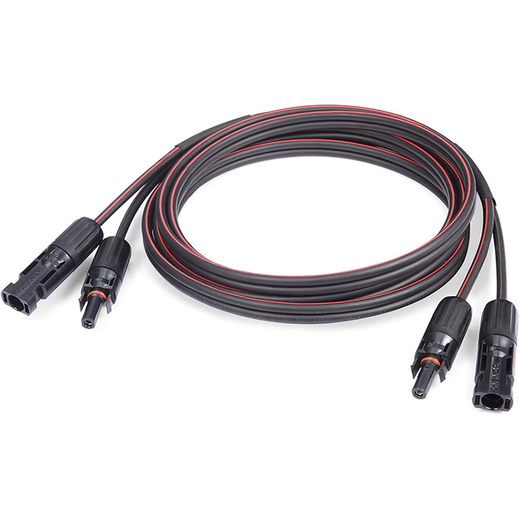 30Ft Beureum sarta Hideung Kembar Core Solar Cable 10AWG
